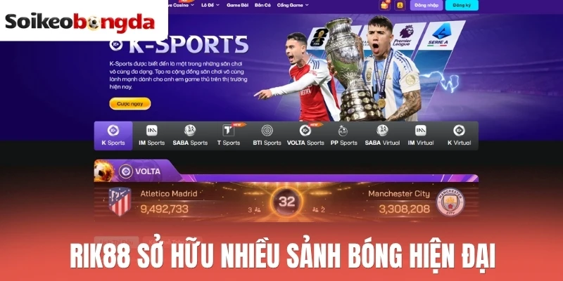 Soi kèo bóng đá 80 Rik88 sở hữu nhiều sảnh bóng hiện đại